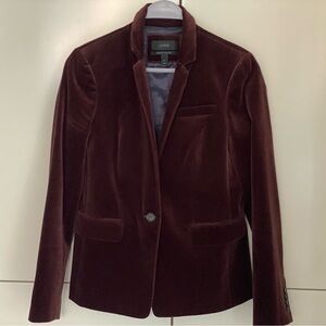 Luxurious brown velvet blazer by JCrew